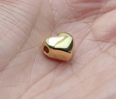 Korálka Srdce, prievlak 2,2mm /zlatá farba/ - nerez.oceľ 304