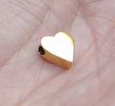Korálka Srdce ploché, prievlak 1,9mm /zlatá farba/ - nerez.oceľ 304