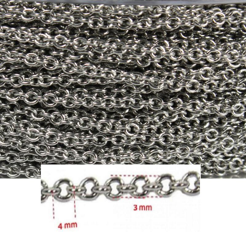 Retiazka 4x3x0,8 mm - nerez.oceľ 304