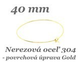 Kruhové náušnice 40mm /zlatá farba/ - nerez.oceľ 304