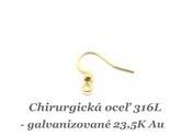 Náušnicový háčik - chir.oceľ 316L + 23,5K Au