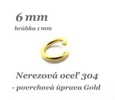 Spoj. krúžok 6x1mm /zlatá farba/ - nerez.oceľ 304