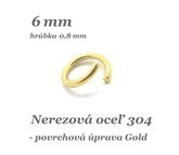 Spoj. krúžok 6x0,8mm /zlatá farba/ - nerez.oceľ 304