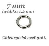 Uzavreté spoj.krúžky 7x1,2mm - chir. oceľ 316L