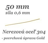 Ketlovací nit 50x0,6mm /zlatá farba/ - nerez.oceľ 304