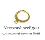 Mechanická náušnica krúžok /zlatá farba/ - nerez.oceľ 304